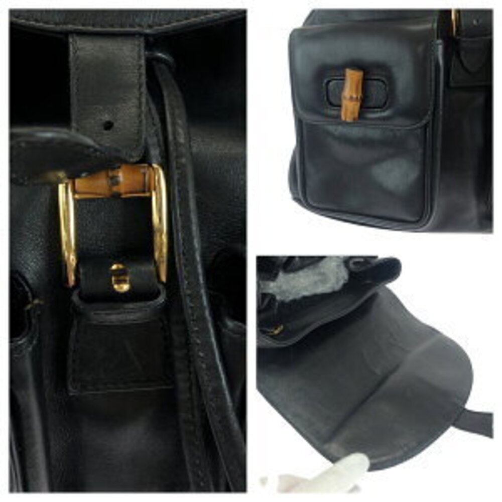 Gucci backpack Bamboo leather black - Picture 6 of 10